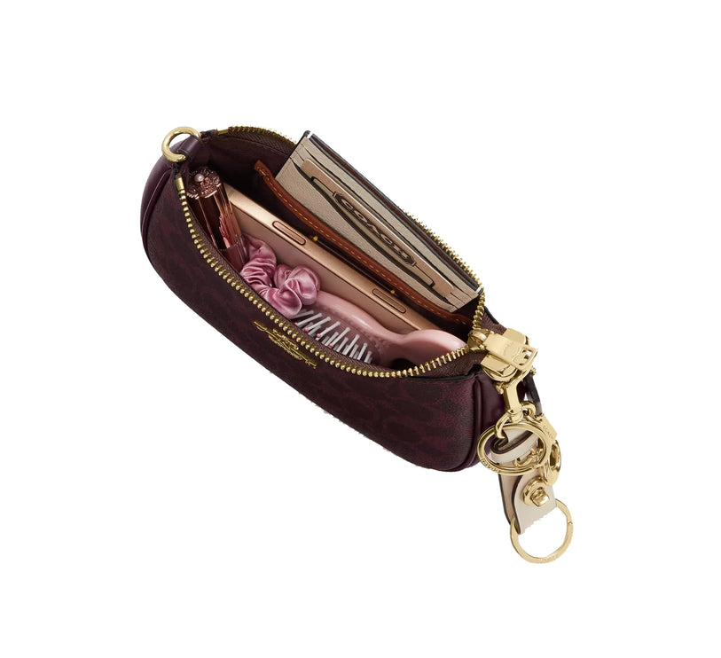 Coach Women's Teri Mini Crossbody Bag In Signature Canvas Gold/Black Currant