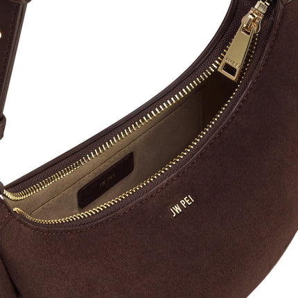 JW PEI Women's Sharon Faux Suede Crossbody Bag Coffee Brown