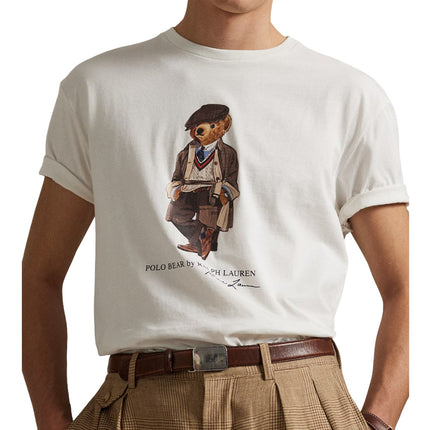 Polo Ralph Lauren Men's Classic Fit Polo Bear Jersey T-Shirt Deckwash White