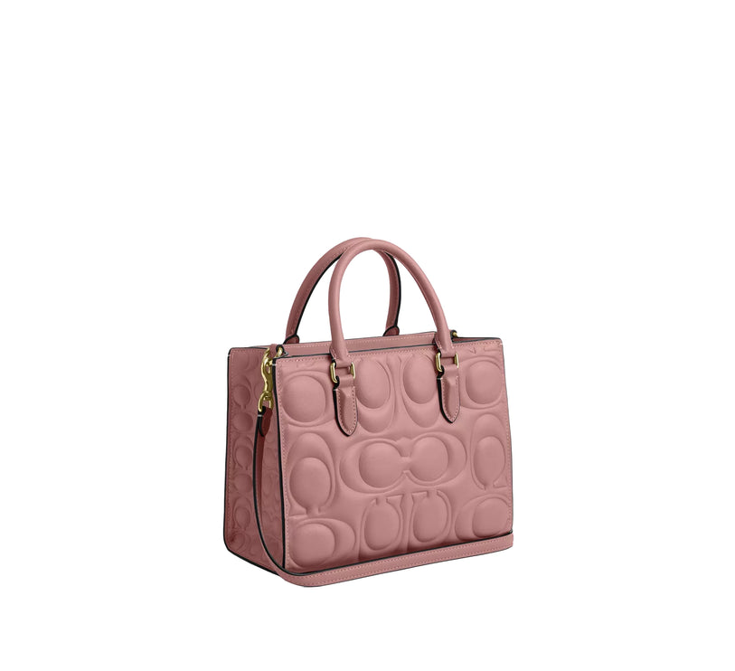 Coach Women's Maggie Small Tote Bag In Signature Leather Gold/Pink Petal