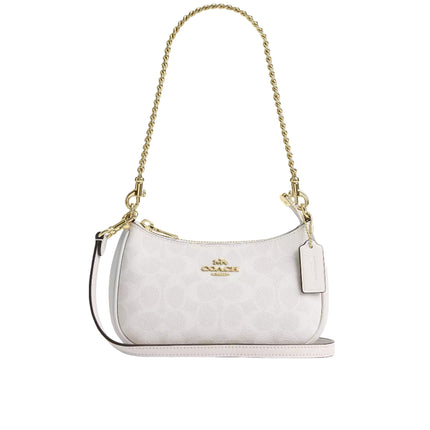 Coach Women's Teri Mini Crossbody Bag In Signature Canvas Gold/White/Chalk
