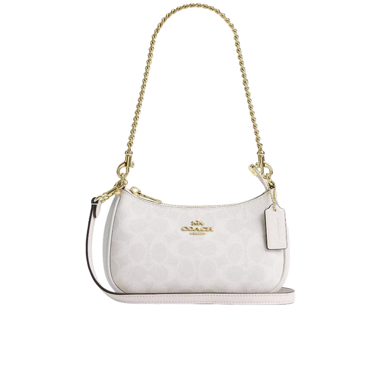 Coach Women's Teri Mini Crossbody Bag In Signature Canvas Gold/White/Chalk