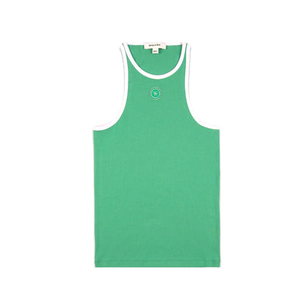 Sporty & Rich Women's SRHWC Ribbed Tank Verde/White