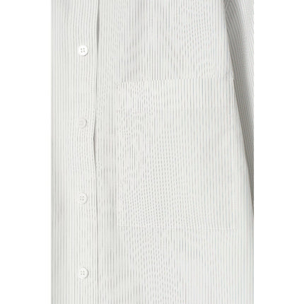 COS Women's Tailored Pima Cotton Shirt Ivory/Pinstriped
