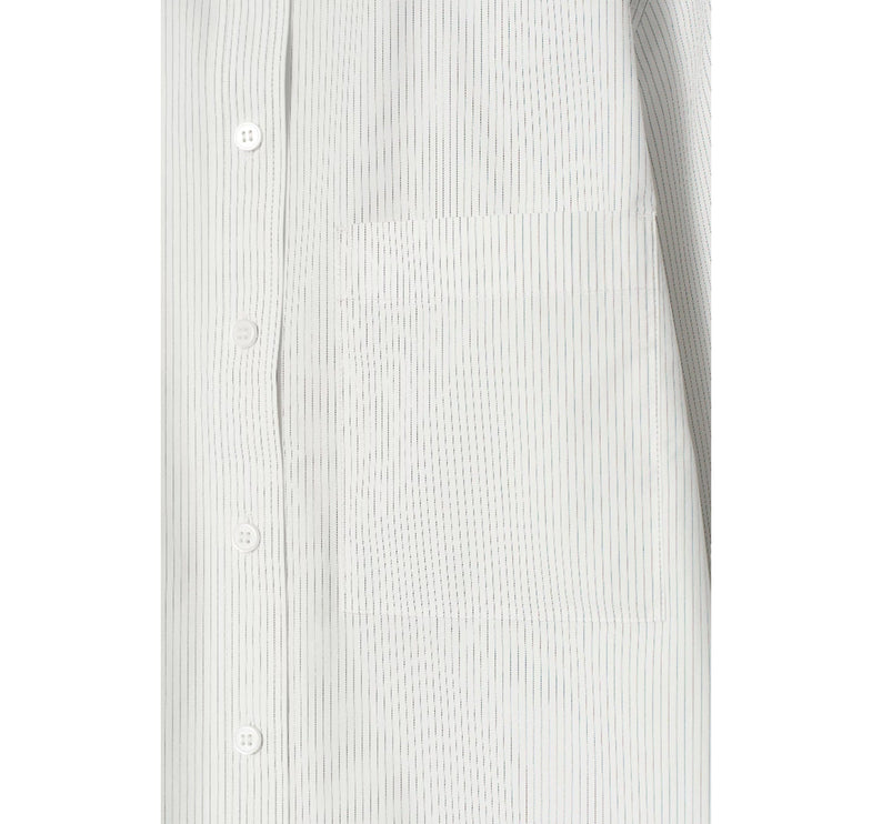 COS Women's Tailored Pima Cotton Shirt Ivory/Pinstriped