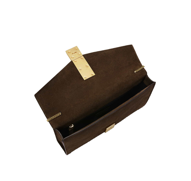 DeMellier London Women's The Vancouver Clutch Mocha Suede/Mocha Smooth
