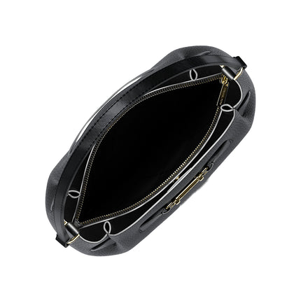 Michael Kors Women's Carson Medium Pebbled Leather Convertible Bucket Crossbody Bag Black/Gold