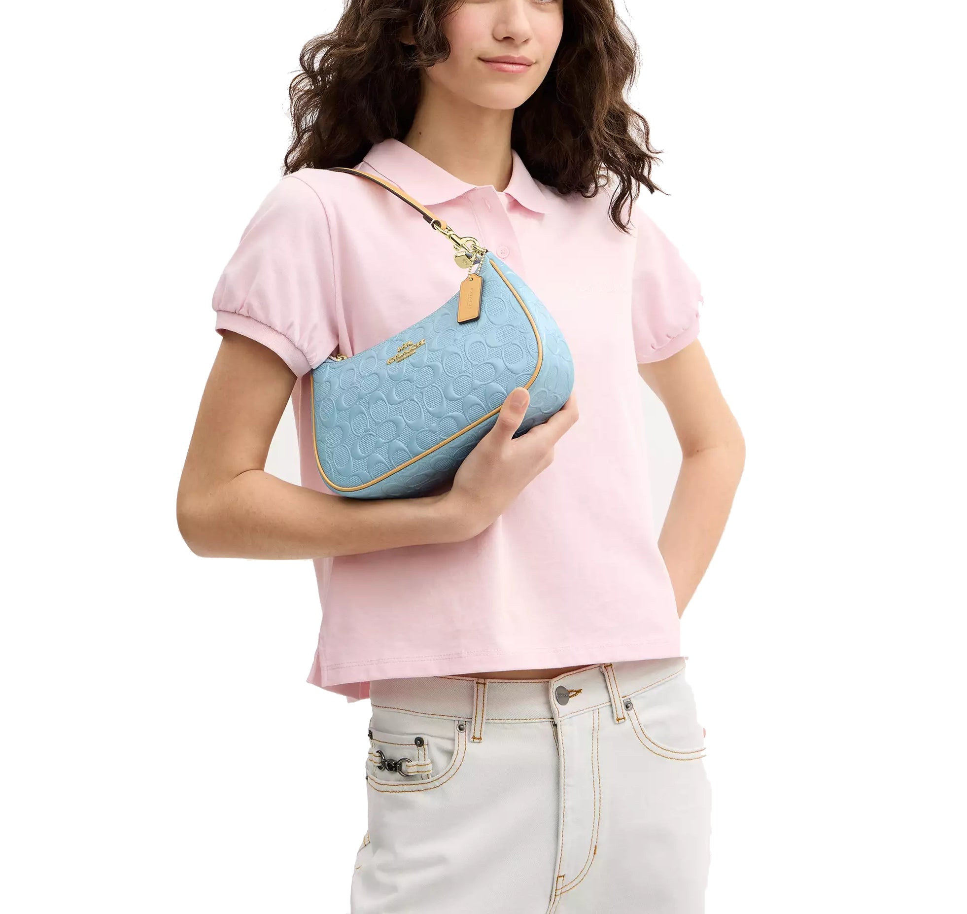 Coach Women's Teri Shoulder Bag In Signature Leather Gold/Light