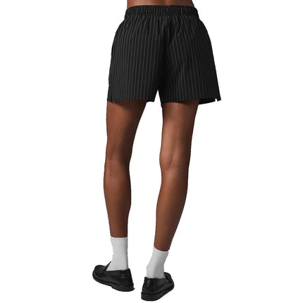 alo Women's Pinstripe Daylight Boxer Short Black/Titanium