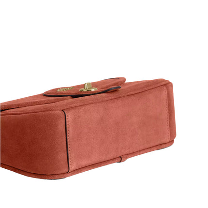 Coach Women's Hadley Shoulder Bag Suede/Gold/Clay