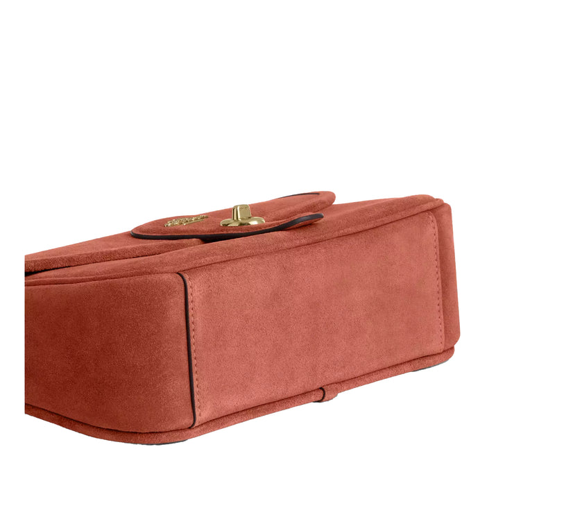 Coach Women's Hadley Shoulder Bag Suede/Gold/Clay