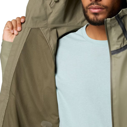 Columbia Men's Reign No Shine Rain Jacket Stone Green