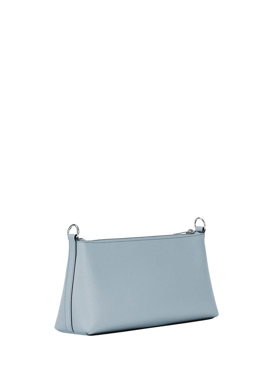 Michael Kors Women's Carson Small Pebbled Leather Convertible Crossbody Bag Pale Ocean/Silver