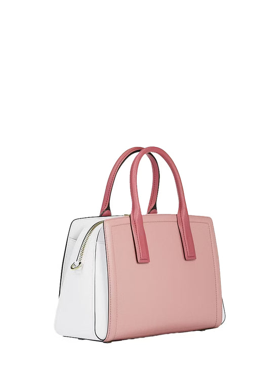 Michael Kors Women's Laila Medium Color-Block Pebbled Leather Satchel Bag Primrose Multi