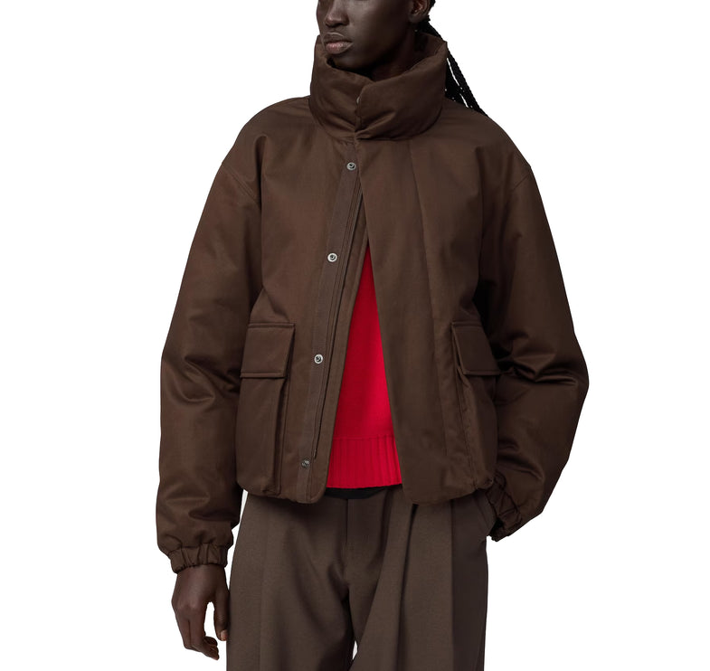 Uniqlo Women's Hybrid Down Short Jacket 36 Brown