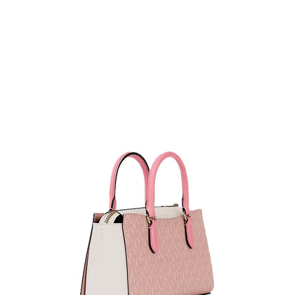 Michael Kors Women's Arden Small Color-Block Signature Logo Messenger Bag Powder Blush Multi