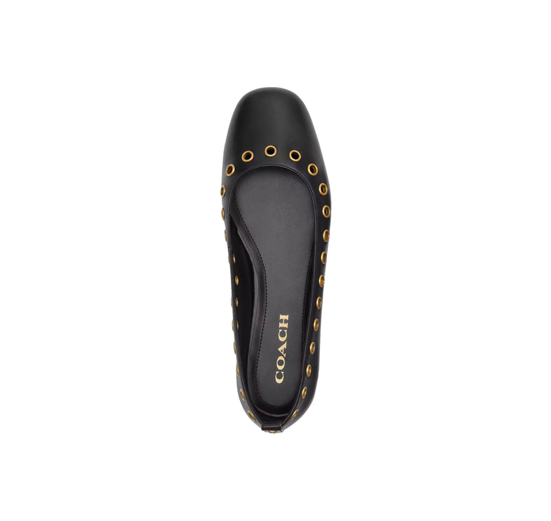 Coach Women's Wendie Ballet With Grommets Black