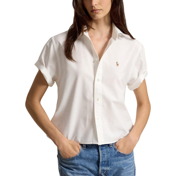 Polo Ralph Lauren Women's Cotton Oxford Short-Sleeve Shirt White