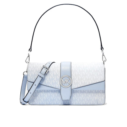 Michael Kors Women's Greenwich Medium Signature Logo Shoulder Bag Pale Ocean