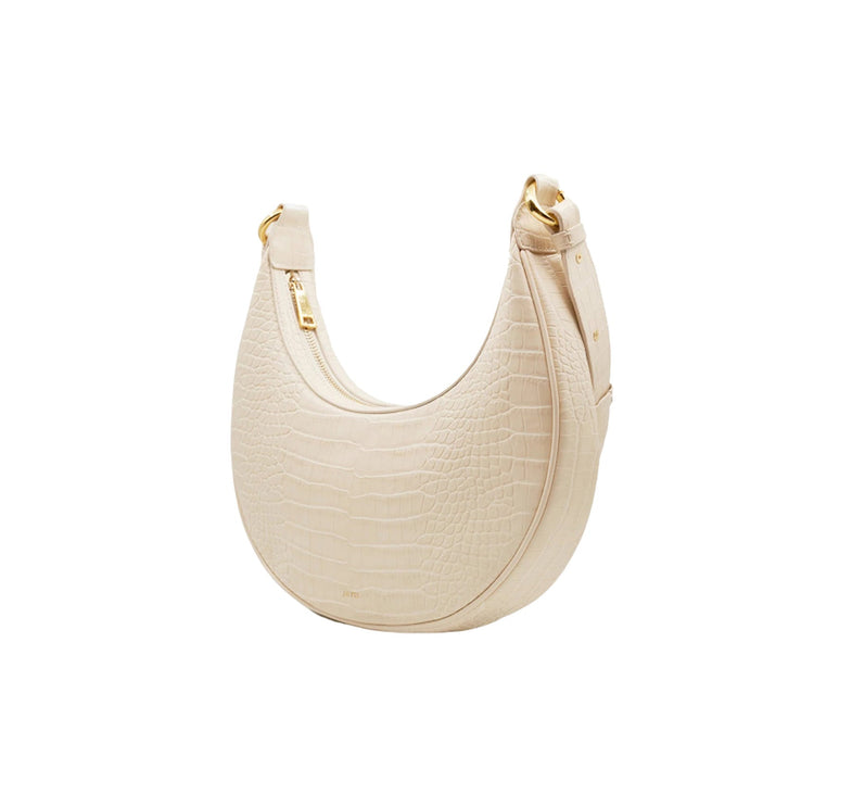 JW PEI Women's Carly Saddle Bag Ivory Croc