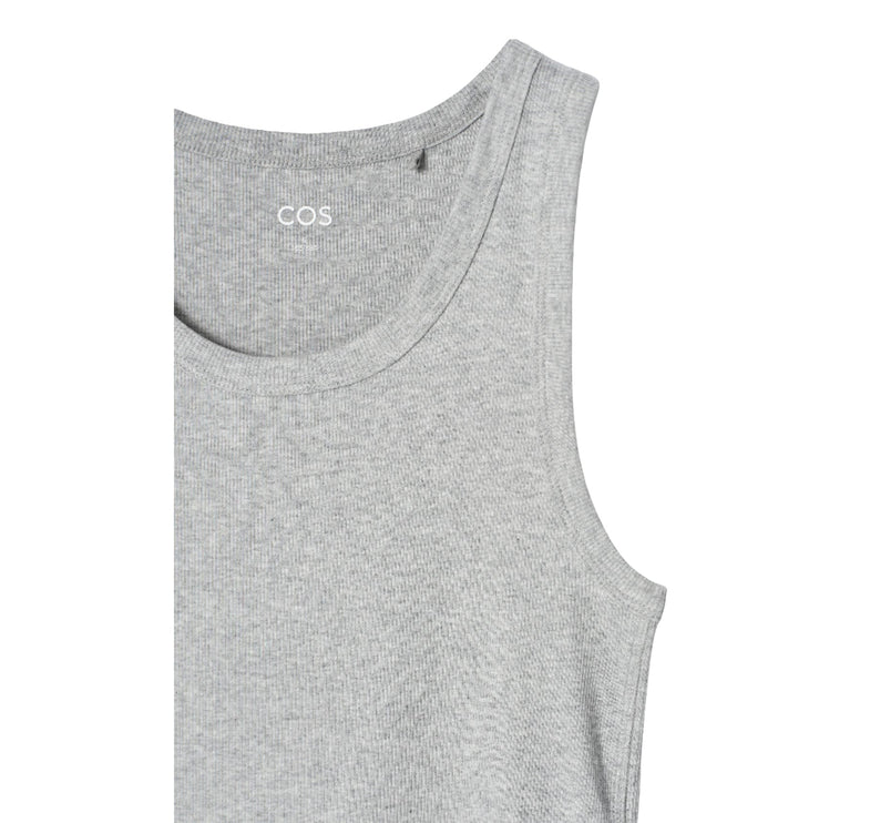 COS Women's Ribbed Tank Top Grey Melange