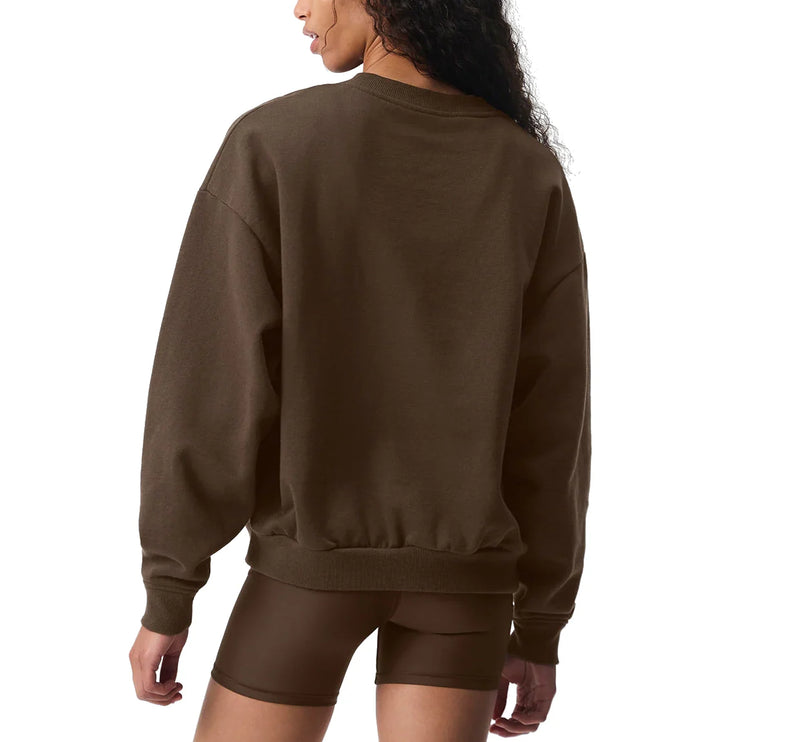 alo Women's Accolade Crew Neck Pullover Espresso
