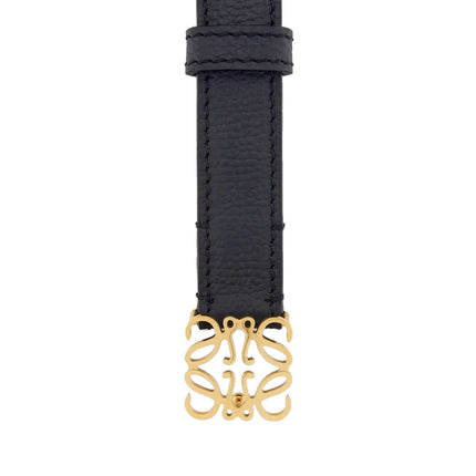 Loewe Women's Anagram Belt in Pebble Grain Calfskin Black/Gold