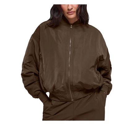 alo Women's Faux Fur Urbanite Bomber Espresso/Ivory