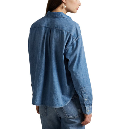 Polo Ralph Lauren Women's Cropped Boxy Denim Shirt Zaia Wash