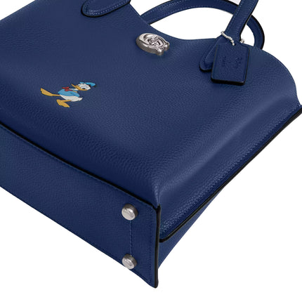 Coach Women's Disney X Coach Willow Tote Bag 24 With Donald Duck Silver/Deep Blue Multi