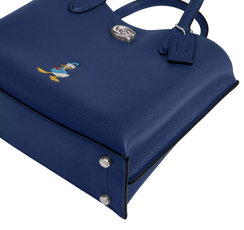 Coach Women's Disney X Coach Willow Tote Bag 24 With Donald Duck Silver/Deep Blue Multi