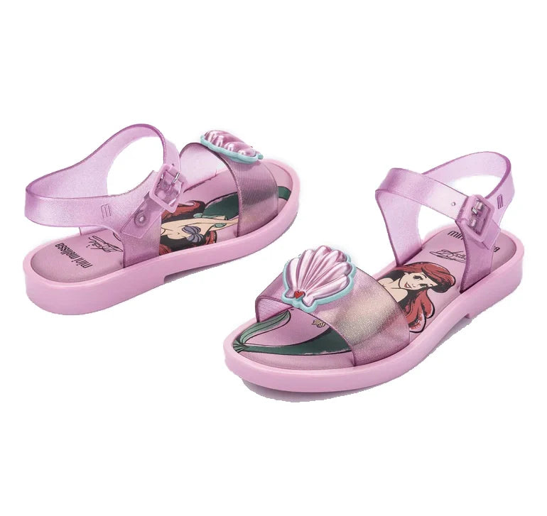 Mini Melissa + Disney Kids Mar Sandal Princess Glitter Pink