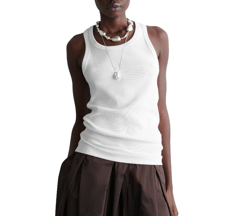COS Women's Ribbed Tank Top White