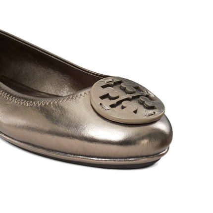 Tory Burch Women's Minnie Travel Ballet Spring Pewter