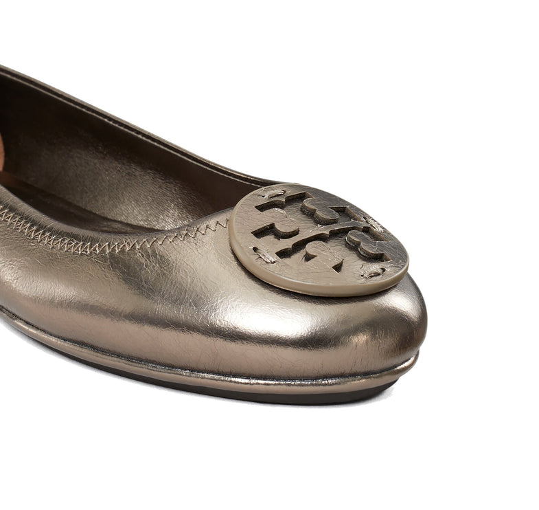 Tory Burch Women's Minnie Travel Ballet Spring Pewter