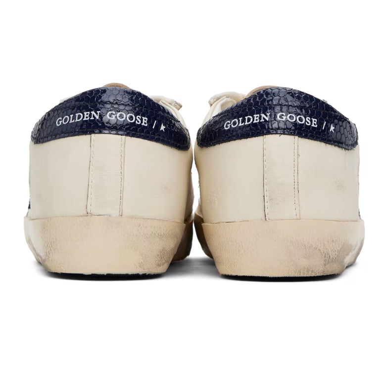 Golden Goose Women's Super Star Sneakers Navy/Beige/Shine
