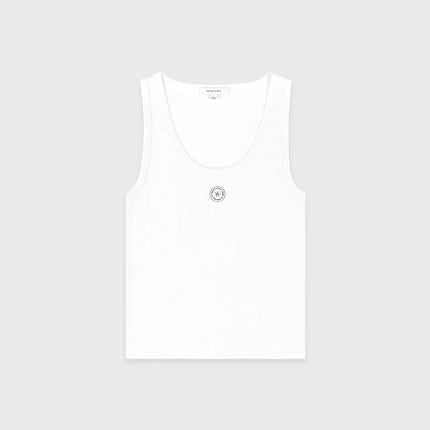 Sporty & Rich Women's SRHWC Baby Rib Tank White/Navy