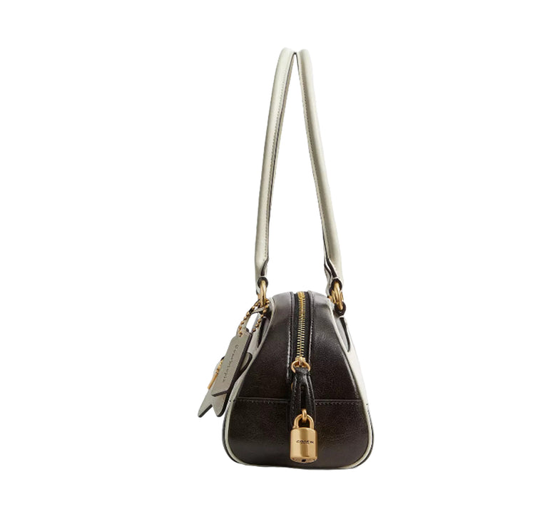 Coach Women's Bowling Shoulder Bag Black & White