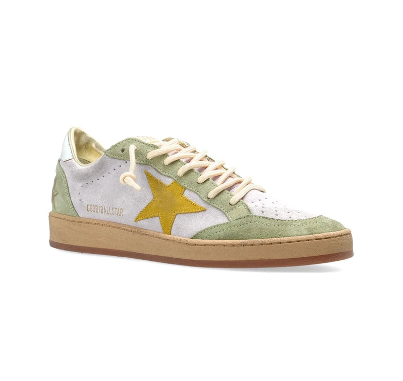 Golden Goose Women's Ball Star Sneakers Yellow Star Green Multi
