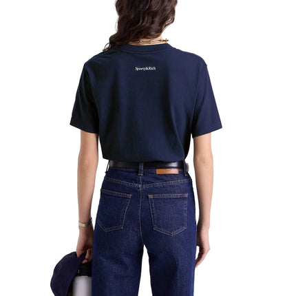 Sporty & Rich Women's UCLA Crest T-Shirt Navy/White