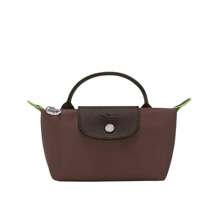 Longchamp Women's Le Pliage Green Pouch With Handle Mocha