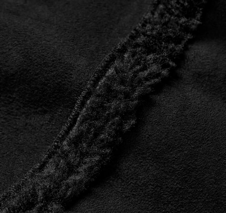 alo Women's Faux Shearling Snowfall Cropped Jacket Black