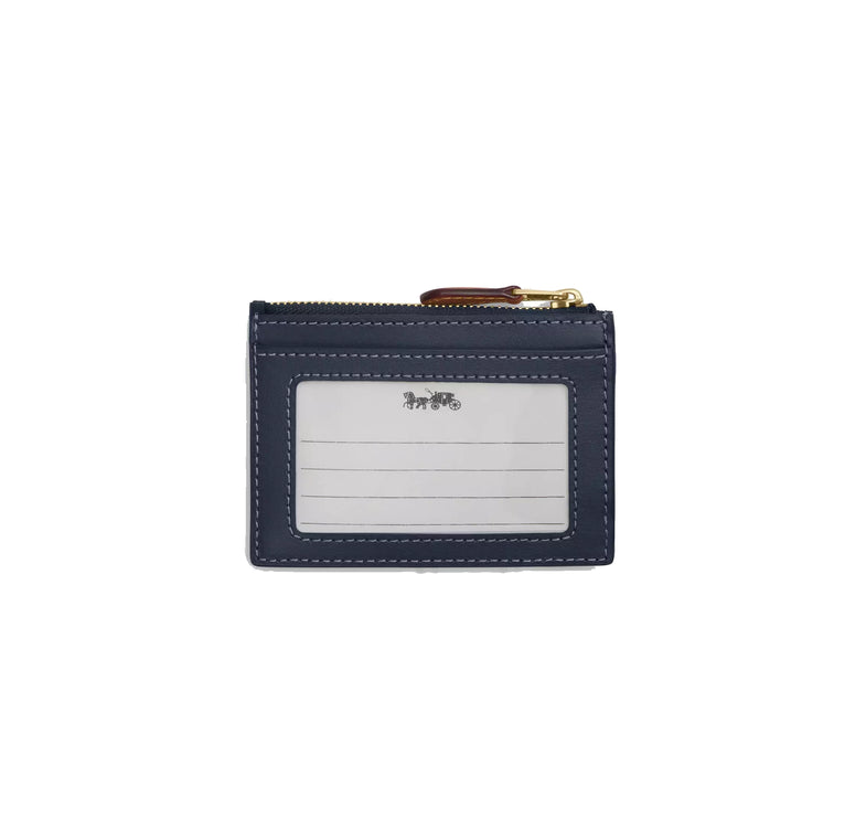 Coach Women's Mini Skinny Id Case In Signature Denim Gold/Indigo
