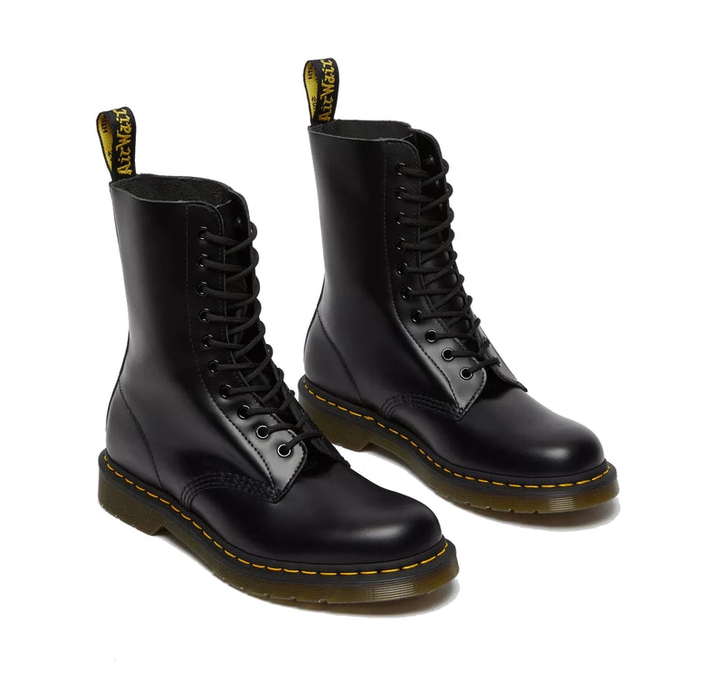 Dr. Martens Unisex 1490 Smooth Leather Mid Calf Boots Black