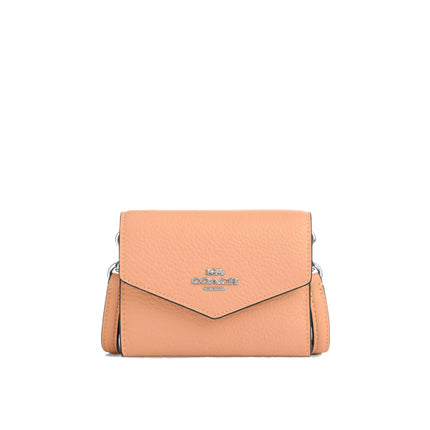 Coach Women's Mini Envelope Wallet With Strap Silver/Faded Blush