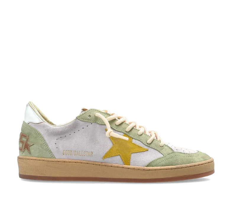 Golden Goose Women's Ball Star Sneakers Yellow Star Green Multi