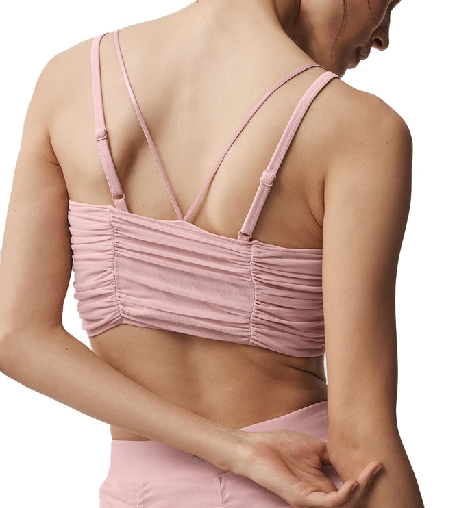 alo Women's Airlift Mesh Cherish Bra Vintage Pink