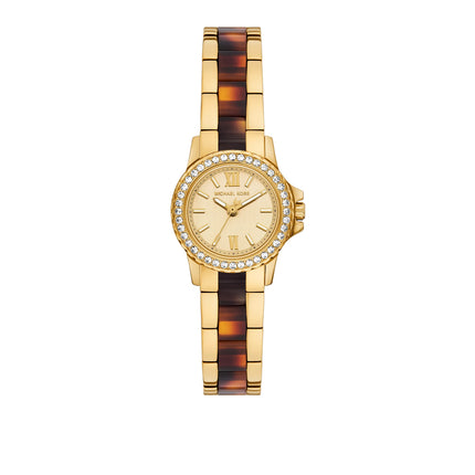 Michael Kors Women's Petite Everest Pavé Gold-Tone and Tortoiseshell Acetate Watch Gold MKO1308