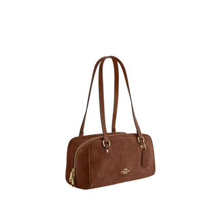 Coach Women's Sydney Shoulder Bag Suede/Gold/Warm Brown