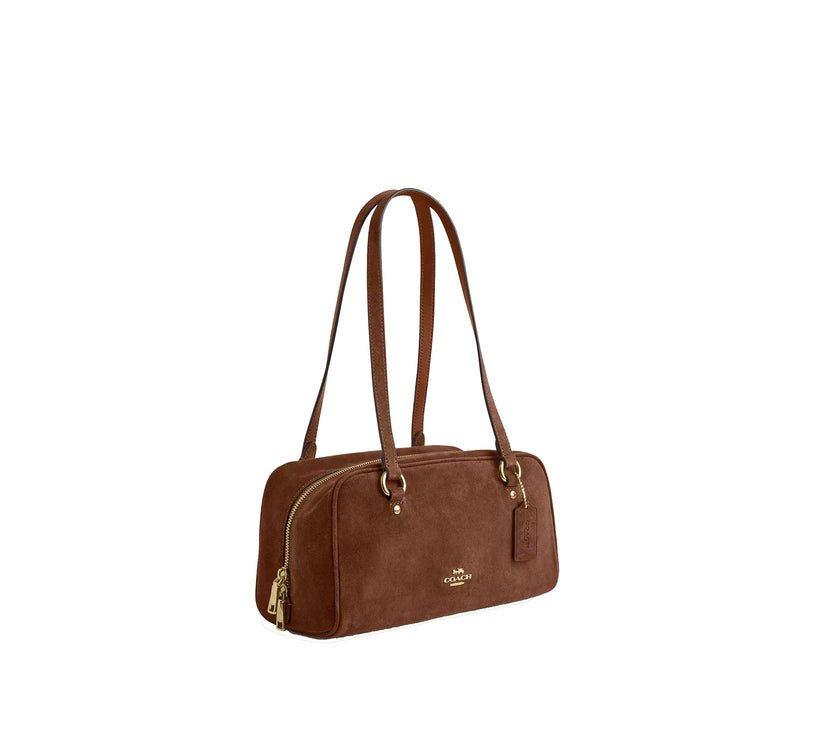 Coach Women's Sydney Shoulder Bag Suede/Gold/Warm Brown